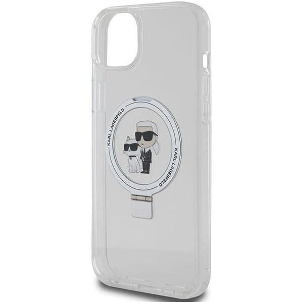 Etui Karl Lagerfeld KLHMP15MHMRSKCH Apple iPhone 15 Plus / 14 Plus hardcase Ring Stand Karl&Choupettte MagSafe biały/white