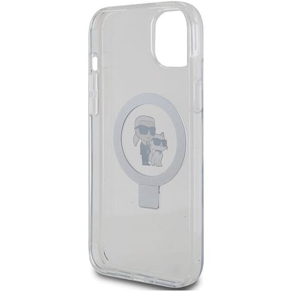 Etui Karl Lagerfeld KLHMP15MHMRSKCH Apple iPhone 15 Plus / 14 Plus hardcase Ring Stand Karl&Choupettte MagSafe biały/white