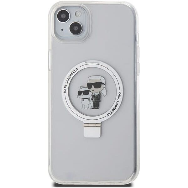 Etui Karl Lagerfeld KLHMP15MHMRSKCH Apple iPhone 15 Plus / 14 Plus hardcase Ring Stand Karl&Choupettte MagSafe biały/white
