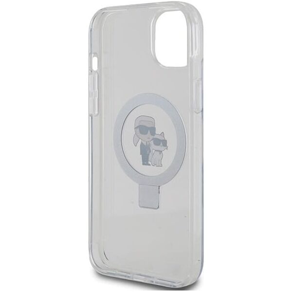 Etui Karl Lagerfeld KLHMP15SHMRSKCH Apple iPhone 15 / 14 / 13 hardcase Ring Stand Karl&Choupettte MagSafe biały/white