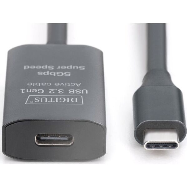 Active USB-C Extension Cable, 10m 5G, USB 3.2 Gen1, USB-C - USB-C (M/F)