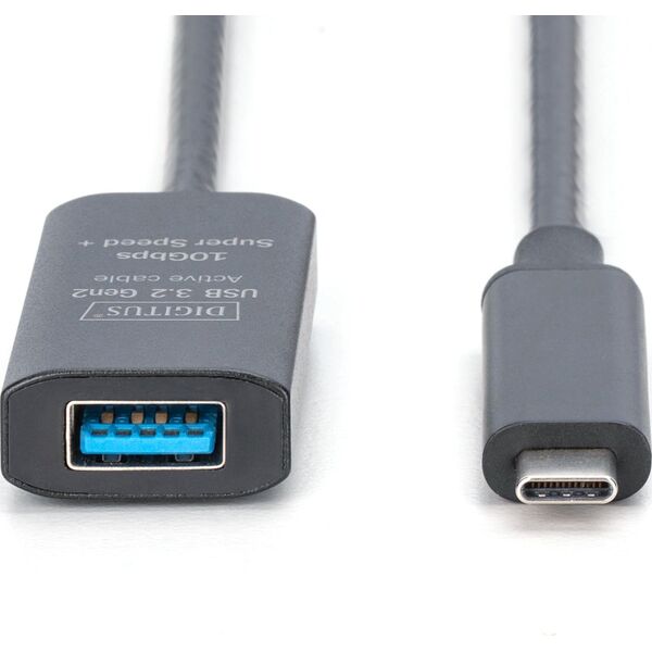 Active USB-C Extension Cable, 5m 10G, USB 3.2 Gen2, USB-C - USB-A (M/F)