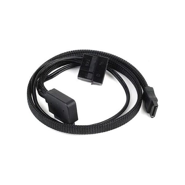 SilverStone SATA - SATA Slimline + Molex, 0.5m, Czarny (SSTCP10)