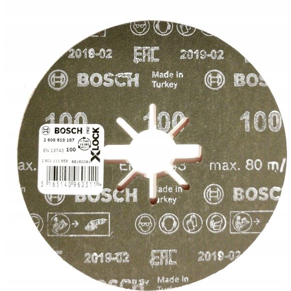 Bosch Bosch X-LOCK fiber disc R780 Best for Metal and Inox, 125mm, grinding disc (O 125mm, K 100)