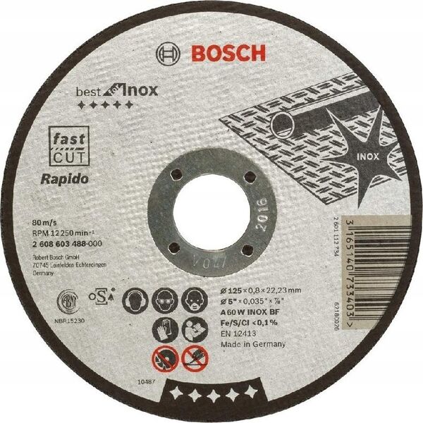 Bosch Bosch cutting disc Best for Inox, Rapido, O 125mm (straight, A 60 W INOX BF)