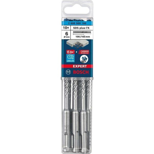 Wiertło Bosch Bosch Powertools SDS plus-7X 6x100x165mm 10pcs - 2608900160 EXPERT RANGE