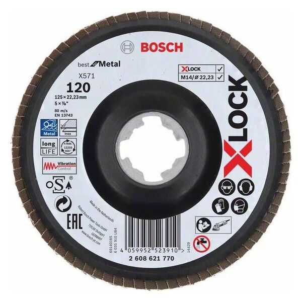 Bosch Bosch X-LOCK serrated lock washer X571 Best for Metal, O 125mm, grinding disc (K120, angled version)