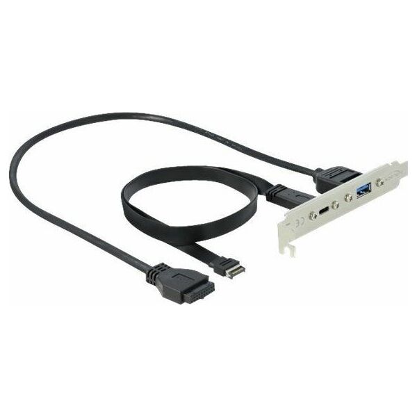 Delock USB 3.1 Śledź 1 x USB Type-C™ i 1 x USB Typ-A port