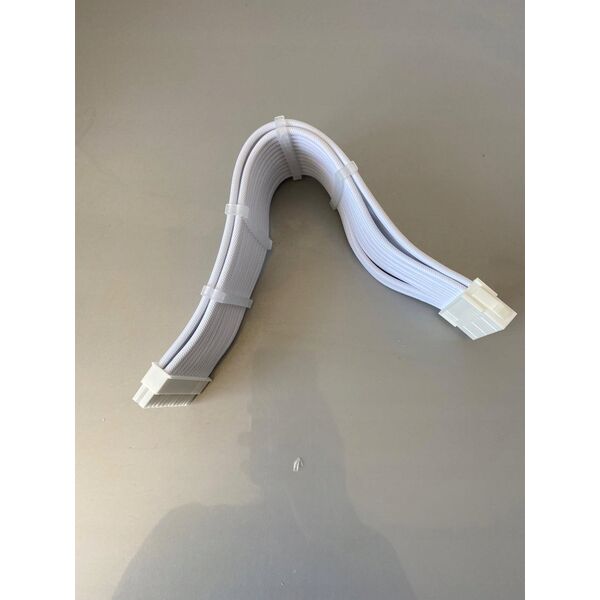 SilverStone SilverStone power supply extension cable SST-PP07E-MBW-V2, 24pin ATX (white, 30cm)