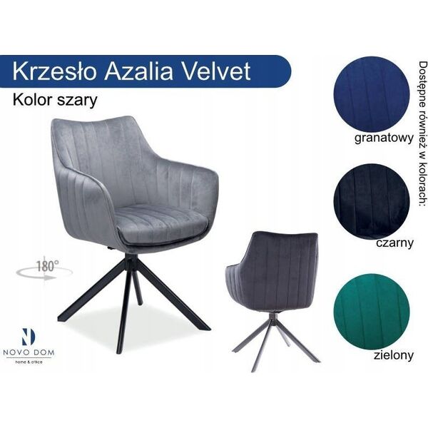 Signal Krzesło 61 x 44 x 86 cm odcienie szarości 1 szt.