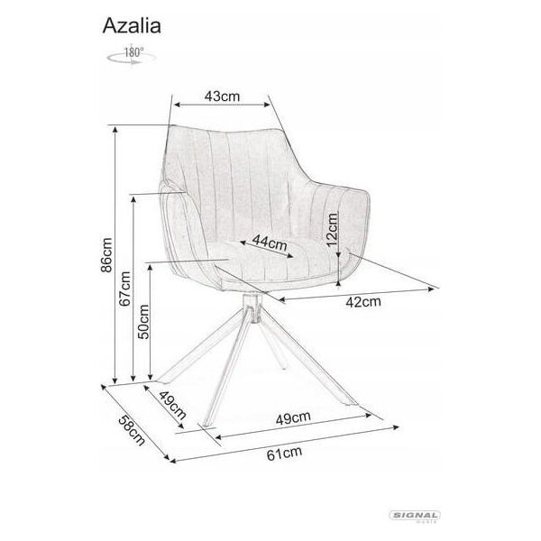 Signal Krzesło 61 x 44 x 86 cm odcienie szarości 1 szt.