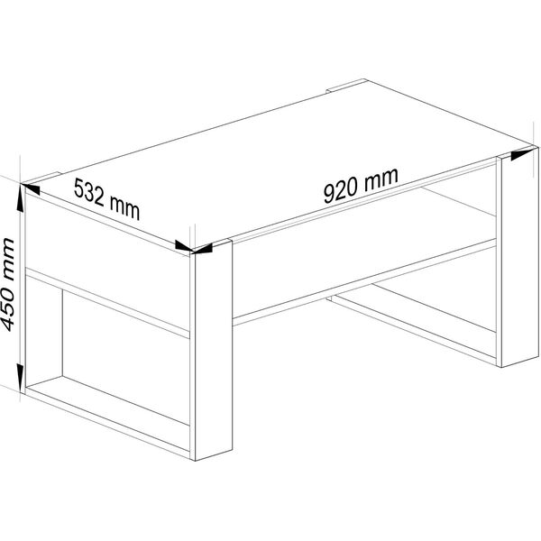 Fabryka Mebli Akord Ława kawowa DOMI 92 cm 2 poziomy stolik kawowy - dąb sonoma czarna