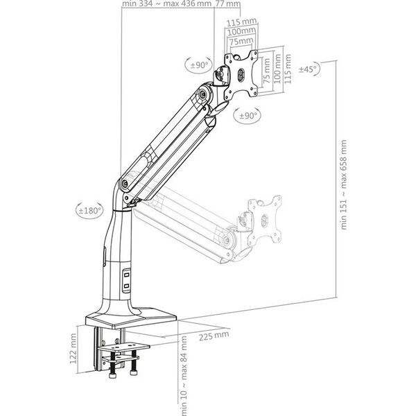 Hagor Uchwyt biurkowy na monitor 17" - 43" (8702)