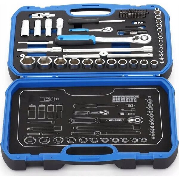 Gedore GEDORE Socket Set 1/4  + 1/2 69-pieces