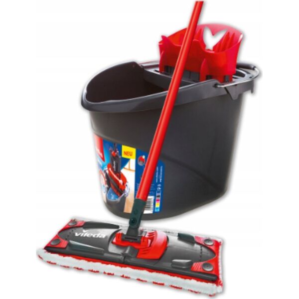 Mop Vileda Vileda wiper ULTRAMAX 2in1 box, incl. floor cleaner, floor wiper (black/red, incl. 750ml Vileda floor cleaner)
