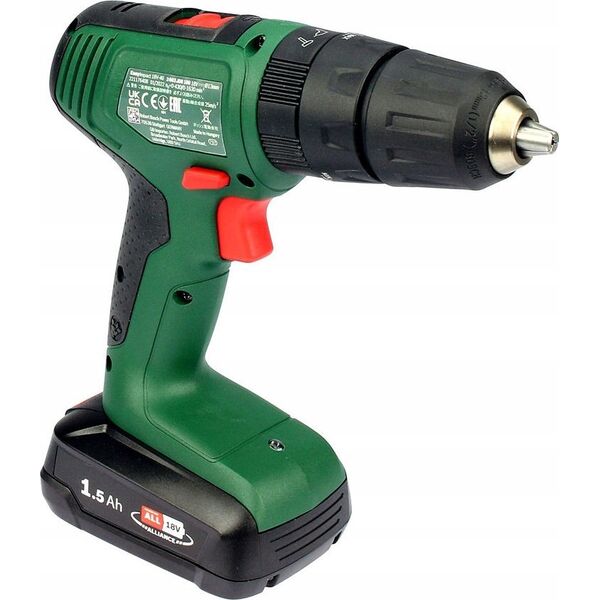 Wiertarka Bosch Bosch cordless impact drill EasyImpact 18V-40 (green/black, Li-ion battery 1.5Ah, case, POWER FOR ALL ALLIANCE)