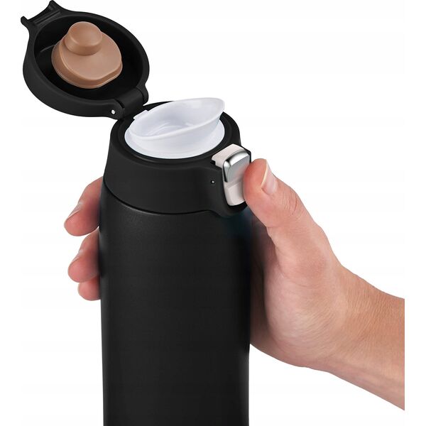 Emsa Emsa TRAVEL MUG light thermal mug (black (matt), 0.4 liters, flip lid)
