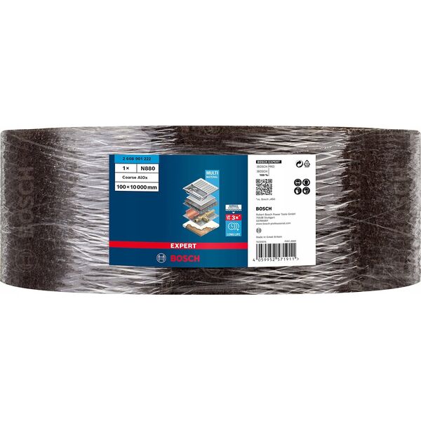 Szlifierka Bosch Bosch Expert fleece roll N880 coarse A, 100mmx10m, sanding sheet (brown, 10 meter roll, for hand sanding)