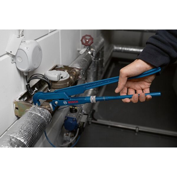 Bosch Bosch plumbing corner pipe wrench 90° Professional 420mm, pipe / water pump pliers (blue, gripping jaw position 90°)