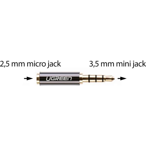 Adapter AV Ugreen Jack 2.5mm - Jack 3.5mm czarny (20502)