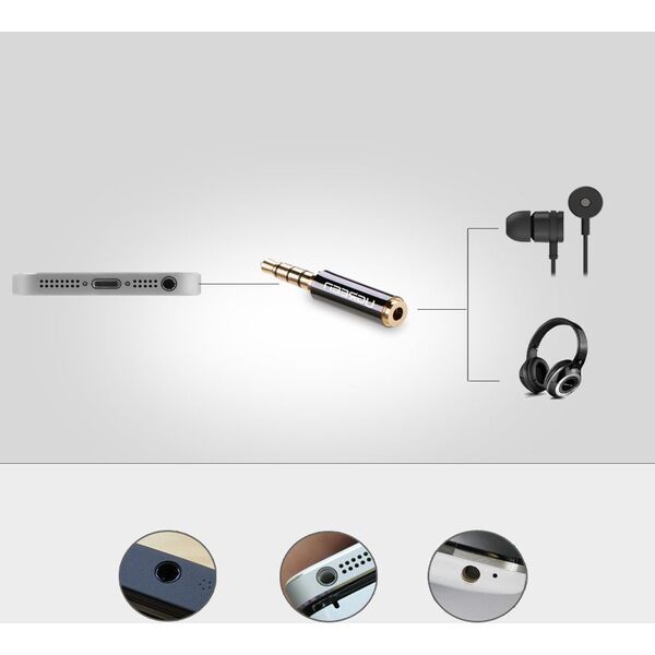 Adapter AV Ugreen Jack 2.5mm - Jack 3.5mm czarny (20502)