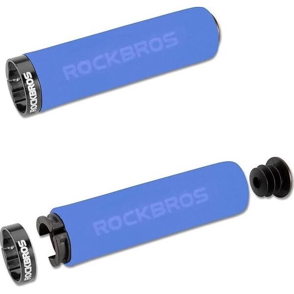 RockBros Uchwyty rowerowe Rockbros BT1001BLBK z gąbki na kierownicę - niebiesko-czarne