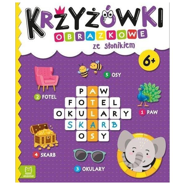 Aksjomat Krzyżówki obrazkowe ze słonikiem 6+ 36043