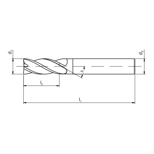 Fanar Frez trzpieniowy VHM AL 10 x 72mm (M9-341700-0100)