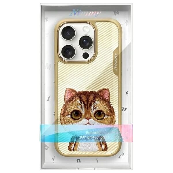 Nimmy case iPhone 16 Pro 6.3" khaki Big Eyed Pet 2.0 Cat