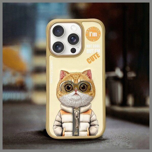 Nimmy iPhone 16 Pro 6.3" case khaki Cool&Cute 2.0 Cat
