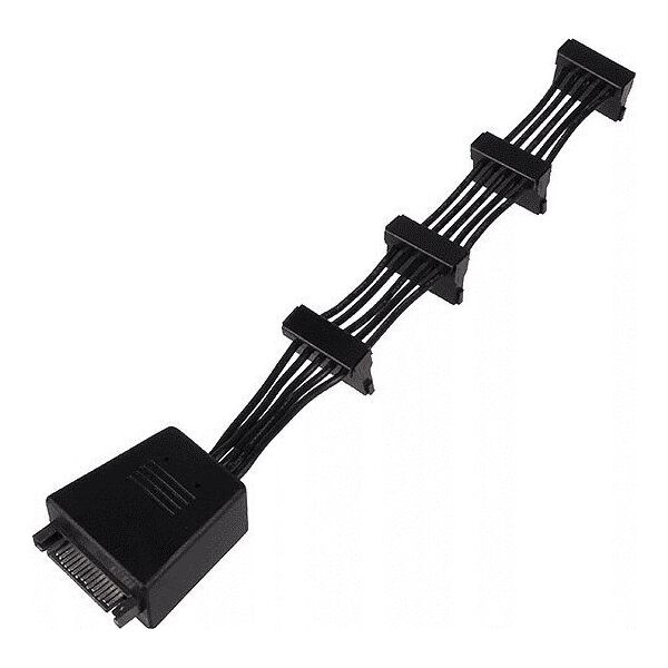 SilverStone SATA 15-pin - SATA 15-pin x4, Czarny (SSTCP06)