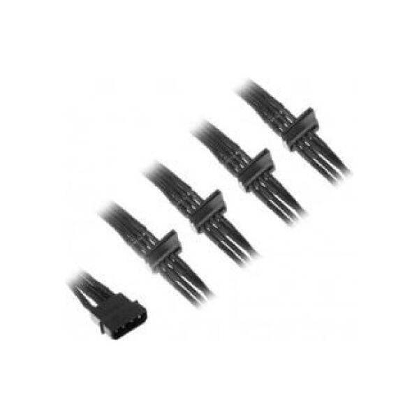 SilverStone Molex - SATA x4, 0.3m, Czarny (SSTPP07BTSB)