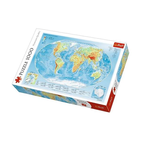 Trefl Puzzle 1000el - Mapa fizyczna świata (10463)