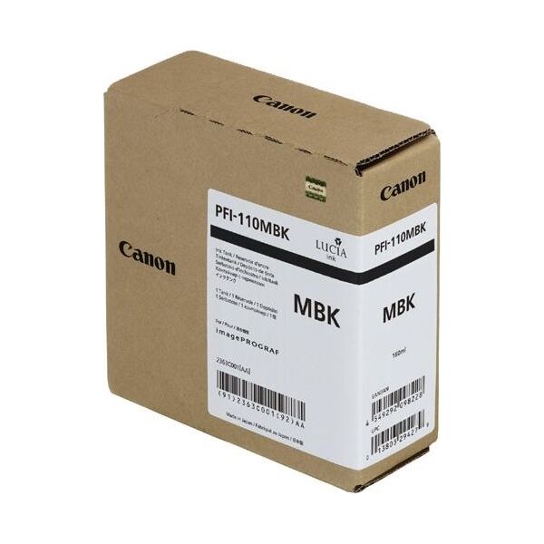 Tusz Canon Canon PFI-110MBK - 160 ml - Matte Black - Original - Ink Tank - for imagePROGRAF TX-2000, TX-3000, TX-4000 (2363C001)