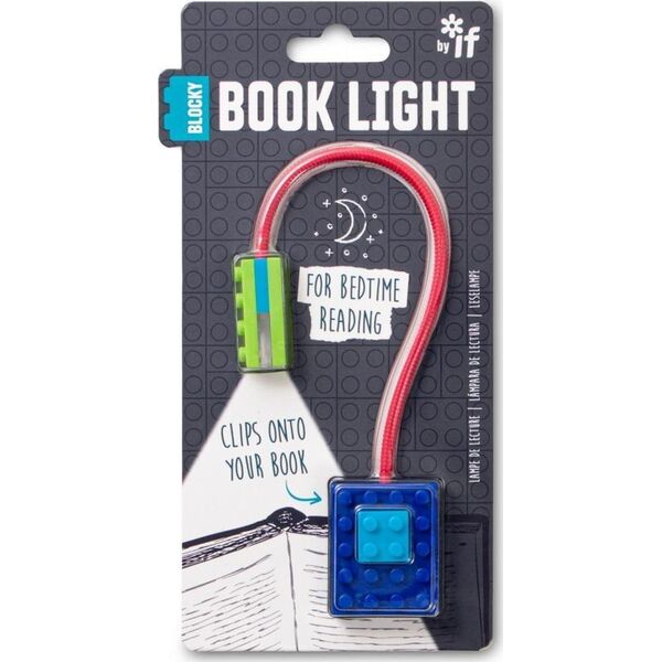 IF Blocky Book Light Blue lampka do książki niebieska