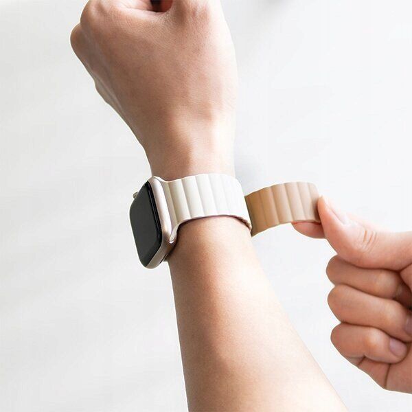Λουράκι Araree Araree Silicone Link Apple Watch 42/44/45/49mm λευκό-πράσινο/ζεστό λευκό-χακί AR70-01907C 13203279 8809961110252