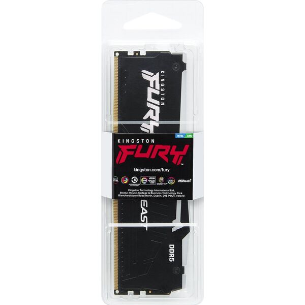 Pamięć Kingston Fury Beast RGB, DDR5, 8 GB, 6000MHz, CL30 (KF560C30BBA-8)