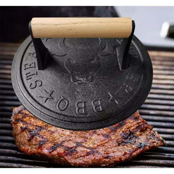 KingHoff PRASKA ŻELIWNA DO MIĘSA BURGERÓW 22 CM KINGHOFF KH-1760