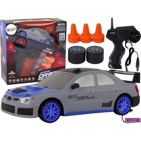 LeanToys Autko Sportowe Zdalnie Sterowane R/C 1:24 Szare Wymienne Koła