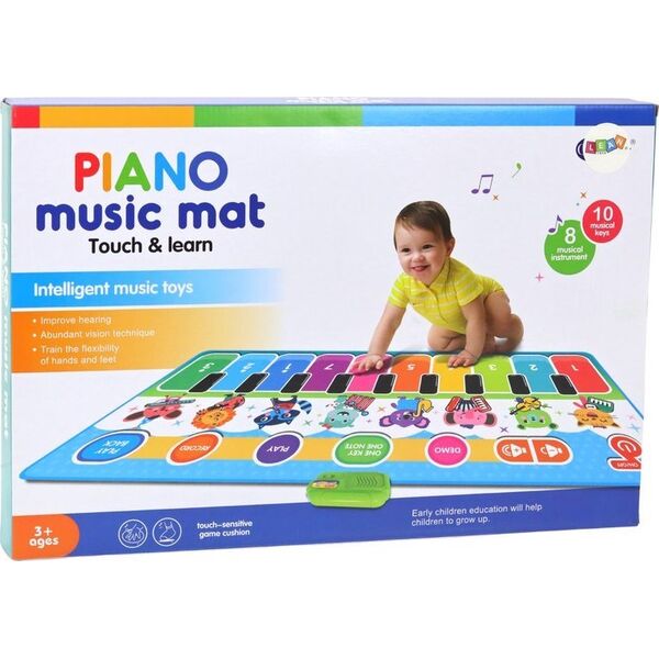 LeanToys Mata Muzyczna Interaktywna Edukacyjna Do Tańczenia Instrumenty Dźwięki