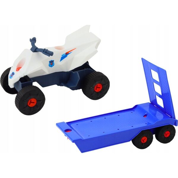 LeanToys Zestaw Nowoczesne Auto z Quadem i Lawetą Do Rozkręcania DIY Niebieski