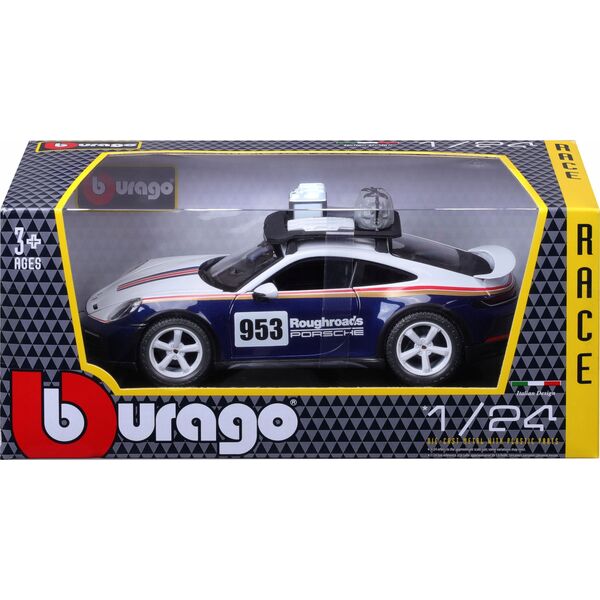 Bburago BBU 1:24 Racing Porsche 911 Dakar met blue 28029