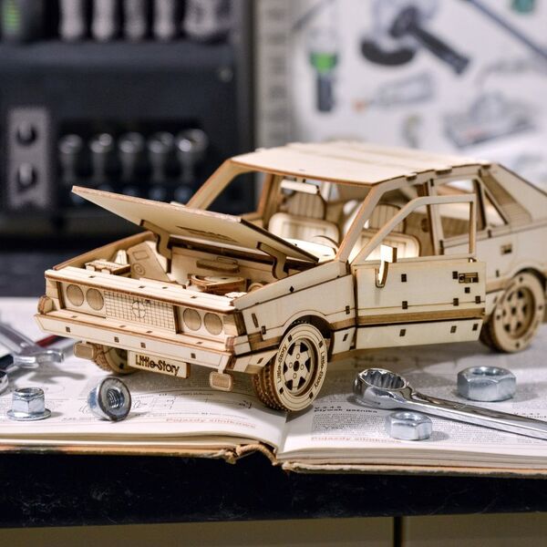 Little-Story Little Story Drewniane Puzzle Model 3D - FSO Polonez 1500