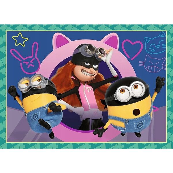 Trefl PUZZLE 4w1 Zwariowane Minionki 34648
