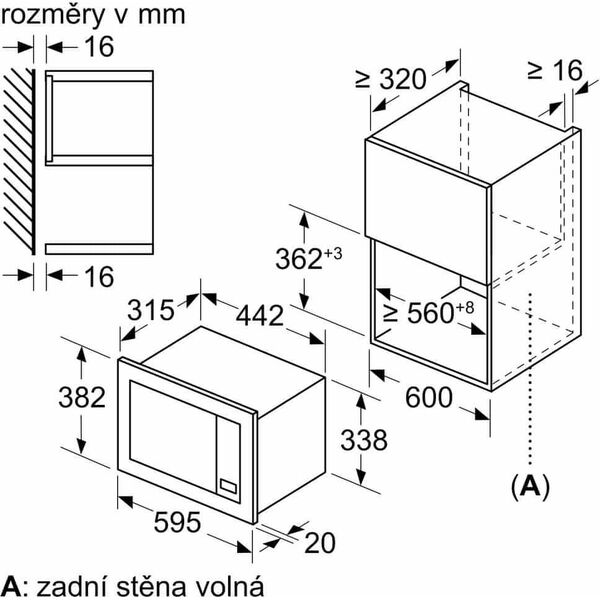 Kuchenka mikrofalowa Bosch Bosch Serie 2 BFL623MB3 vestavná mikrovlnná trouba, 800 W, 5 stupňů výkonu, LED displej, černá