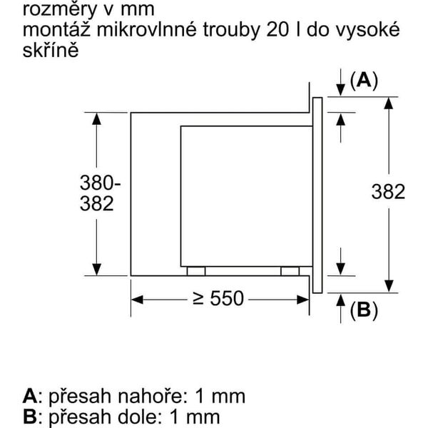 Kuchenka mikrofalowa Bosch Bosch Serie 2 BFL623MB3 vestavná mikrovlnná trouba, 800 W, 5 stupňů výkonu, LED displej, černá
