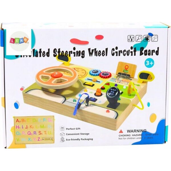 LeanToys Tablica Analogowa Sensoryczna Manipulacyjna Samochód Światła LED
