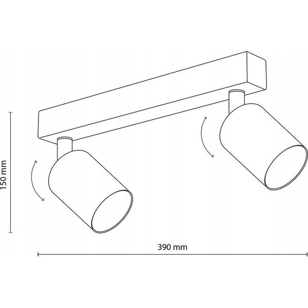 TK Lighting LAMP SPOT LIGHT TOP GU10 2X10W WH