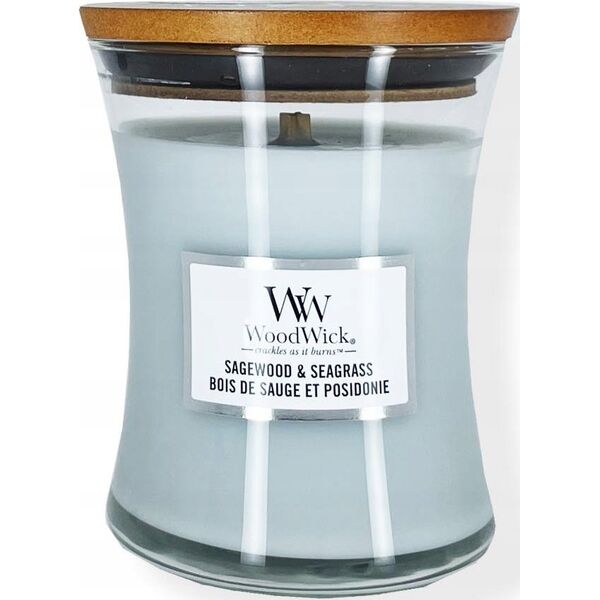 Woodwick Sagewood &amp| Seagrass Vase (šalavijas ir jūržolė) - 275,0 g