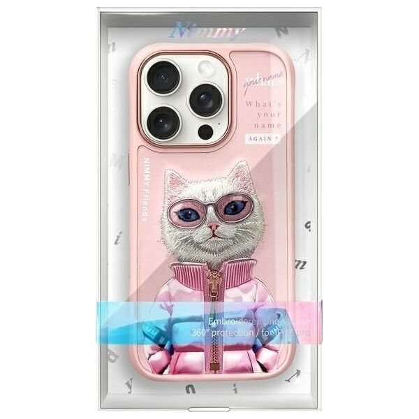 Nimmy iPhone 16 Pro 6.3" case pink Cool&Cute 2.0 Cat